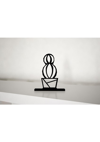 Kaktüs Model-3 Metal Masa Süsü - Biblo - Siyah