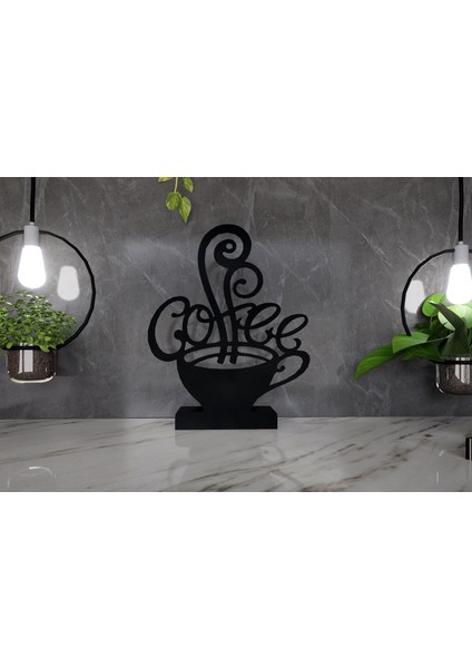 Coffee Model -1 Tekli Metal Mumluk - Siyah