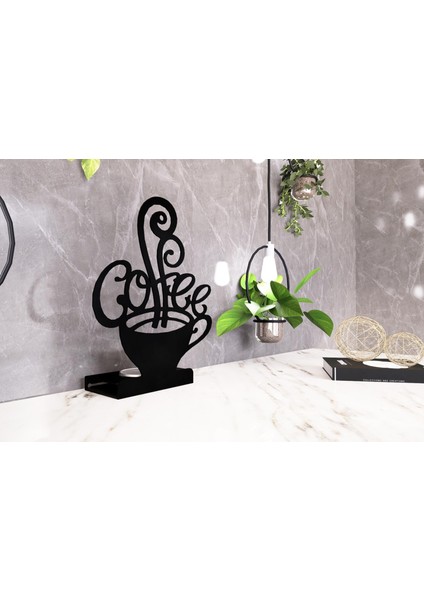 Coffee Model -1 Tekli Metal Mumluk - Siyah