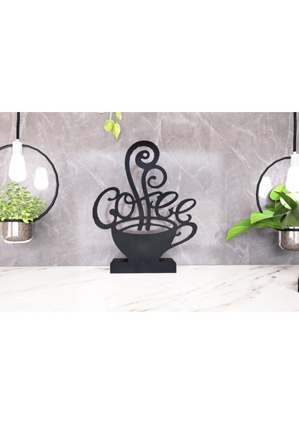 Coffee Model -1 Tekli Metal Mumluk - Siyah