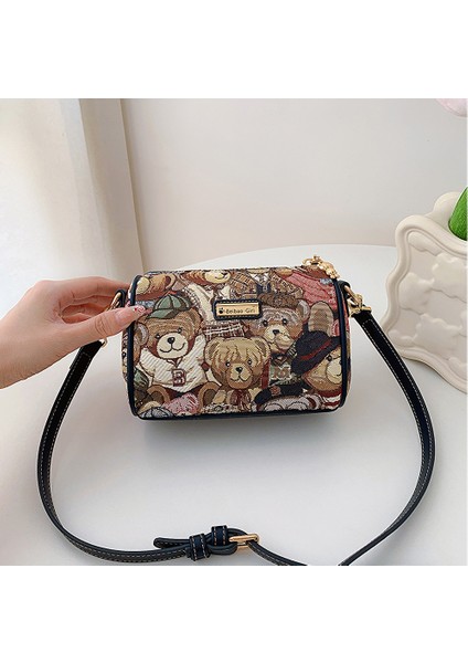 Yeni Kadın Çantası Moda Omuz Crossbody Rahat Hafif Işlemeli Çanta Boston Çantası (Yurt Dışından)