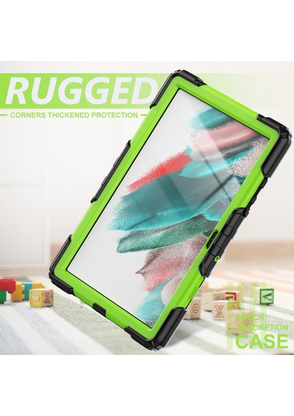 YKD Store Samsung Galaxy Tab A8 Için Tablet Kılıfı 10.5 2021 X200 / X205 Yellow Green + Black (Yurt Dışından)