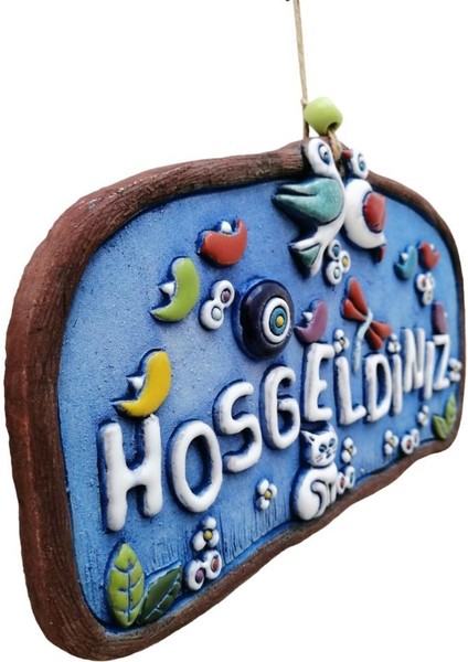 Özel Tasarım Kuş Süslemeli Hoşgeldiniz Yazısı Seramik Bahçe Dekorasyon Kapı Önü Aksesuar fırsatları