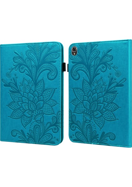 Lace Flower Pu Case For Lenovo Tab K10 (Mavi) (Yurt Dışından)