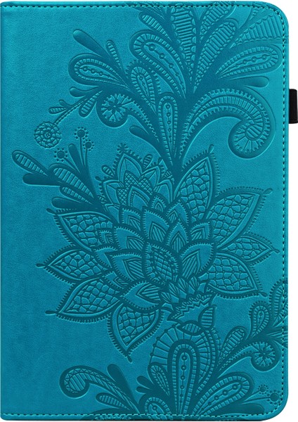 Lace Flower Pu Case For Lenovo Tab K10 (Mavi) (Yurt Dışından)