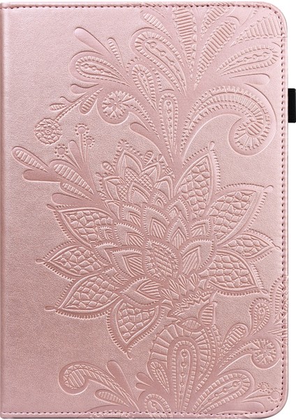 Lace Flower Pu Case For Lenovo Tab K10 (Altın) (Yurt Dışından)