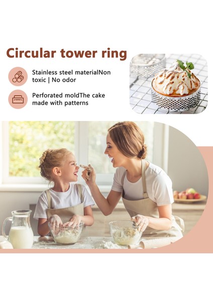 10 Adet Dairesel Tart Yüzükler Delikli Paslanmaz Çelik Meyve Pastası Kiş Kek Mus Kalıp Mutfak Pişirme Kalıp 7 cm (Yurt Dışından) fırsatları