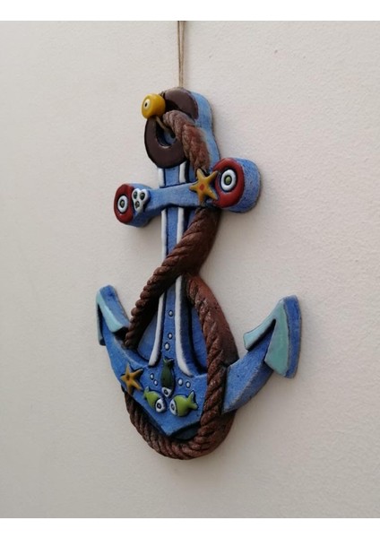 Özel Tasarım Halat Süslemeli Çapa Seramik Dekoratif Duvar Süsü Ev Bahçe Dekorasyon fiyatları