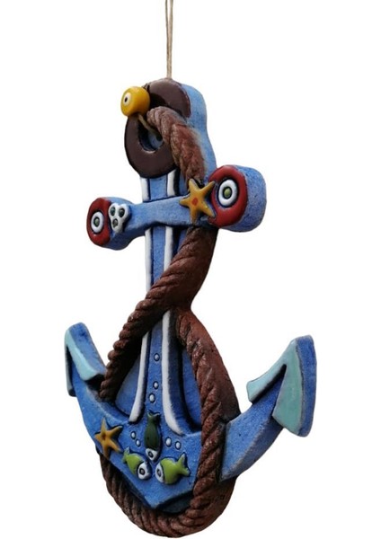 Özel Tasarım Halat Süslemeli Çapa Seramik Dekoratif Duvar Süsü Ev Bahçe Dekorasyon modelleri