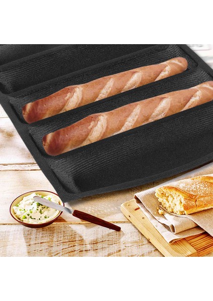 Silikon Tava - Yapışmaz Delikli Fench Ekmek Tavası Formları, Sosisli Sandviç, Pişirme Gömlekleri Mat Ekmek Kalıbı (Yurt Dışından)