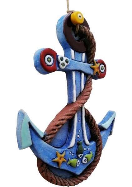 Özel Tasarım Halat Süslemeli Çapa Seramik Dekoratif Duvar Süsü Ev Bahçe Dekorasyon fırsatları