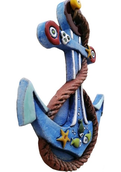 Özel Tasarım Halat Süslemeli Çapa Seramik Dekoratif Duvar Süsü Ev Bahçe Dekorasyon indirimleri