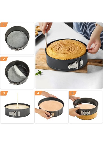 Metal Yuvarlak Pişirme Kabı Bakeware Yapışmaz Kalıp Pişirme Tavaları Mutfak Kek Aracı Kek, 22 cm (Yurt Dışından) indirimleri