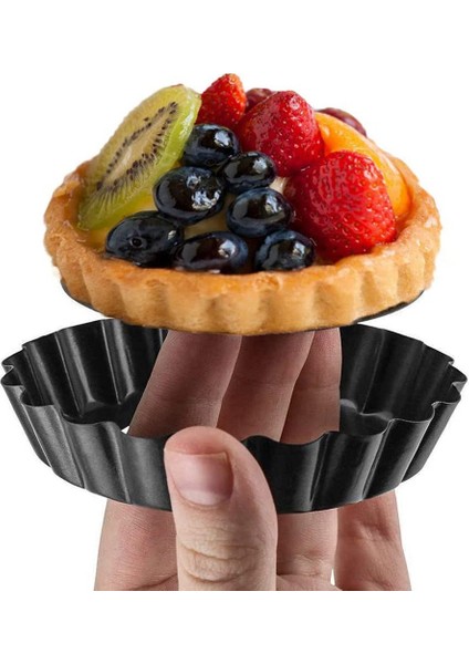 6 Adet Yumurta Tart, 3 Inç Mini Tart Tavalar Çıkarılabilir Alt, Cupcake Kek Muffin Kalıp Teneke Tava Pişirme Aracı (Yurt Dışından)