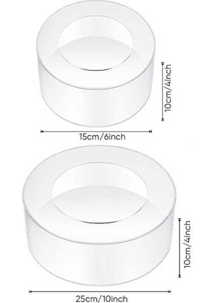 2 Adet Akrilik Doldurulabilir Kek Teşhir Panosu Temizle Yuvarlak Doldurulabilir Kek Standı Ekran Kutusu Düğün Doğum Günü Partisi Için (Yurt Dışından)