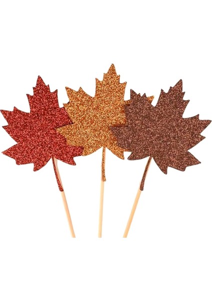 36 Pcs Glitter Akçaağaç Yaprağı Cupcake Toppers Güz Tema Cupcake Seçtikleri Hasat Parti Kek Süslemeleri Malzemeleri Karışık Renkler (Yurt Dışından) modelleri