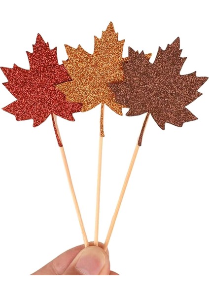 36 Pcs Glitter Akçaağaç Yaprağı Cupcake Toppers Güz Tema Cupcake Seçtikleri Hasat Parti Kek Süslemeleri Malzemeleri Karışık Renkler (Yurt Dışından) fırsatları