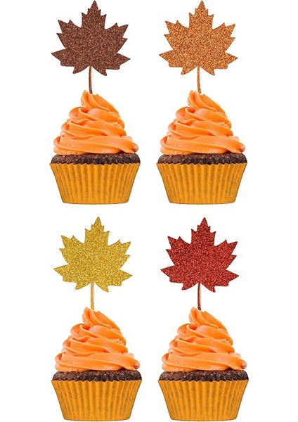 36 Pcs Glitter Akçaağaç Yaprağı Cupcake Toppers Güz Tema Cupcake Seçtikleri Hasat Parti Kek Süslemeleri Malzemeleri Karışık Renkler (Yurt Dışından) indirimleri