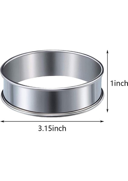 6 Parça Ingiliz Muffin Yüzükler, Muffin Tart Yüzükler Çift Haddelenmiş Tart Yüzük Paslanmaz Çelik Crumpet Yüzükler Kek Kalıbı (Yurt Dışından) fiyatları