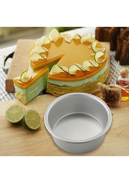 4 Inç Küçük Kek Tava Seti 4'lü, Pişirme Yuvarlak Kek Tavaları Tenekeler Mini Kek Pizza, Kiş, ve Sağlıklı (Yurt Dışından)