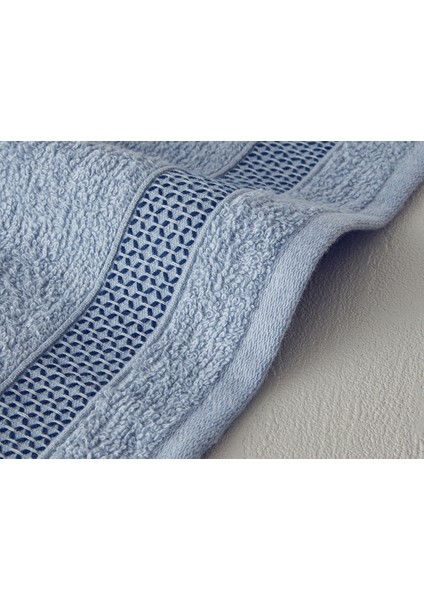 Valeria Pamuk Bordürlü 4’lü Havlu Seti 30X45 cm Beyaz-Açık Gri-Mavi-Lacivert fiyatları