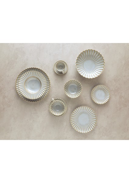 Fiore New Bone China Tatlı Tabağı Gri