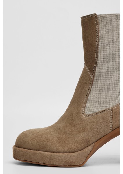 Kadın Bej Süet Hakiki Deri Casual Bot 957 40603 Bn Bot SK23/24 modelleri