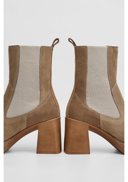 Kadın Bej Süet Hakiki Deri Casual Bot 957 40603 Bn Bot SK23/24 indirimleri