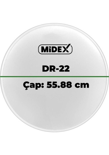 DR-22WH Beyaz Renk 22 İnç Kick Bas Bateri Davul Derisi Drumhead 22'' inch (55.88 cm)