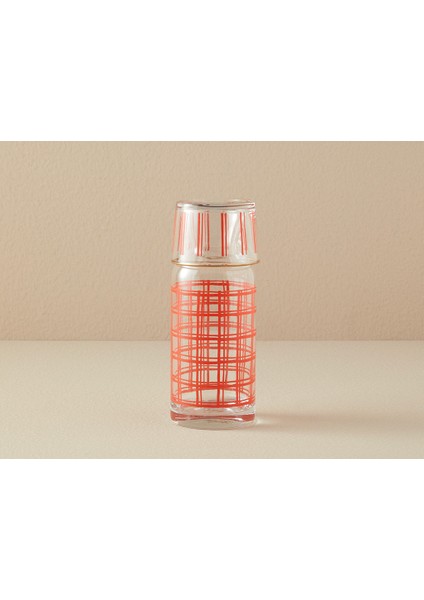 Modern Square Cam Başucu Sürahi 700 ml Terracotta