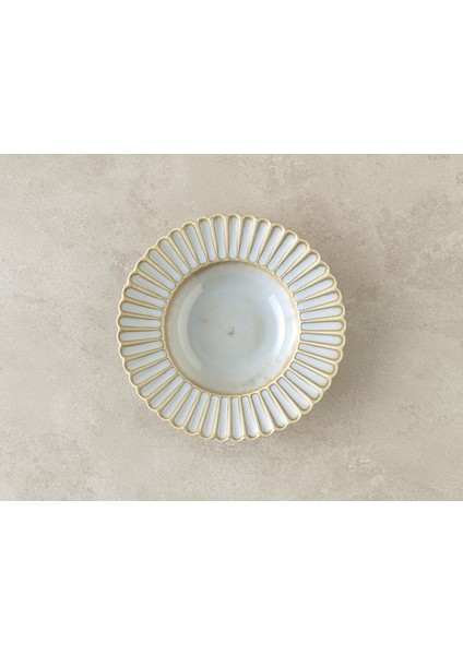 Fiore New Bone China Çukur Tabak Gri