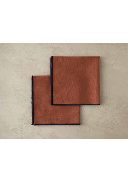 Modern Linen Pamuk 2'li Mısafır Peçetesı Terracotta