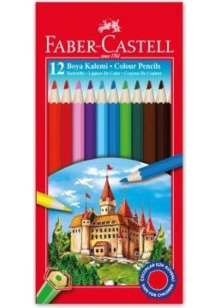 Faber Castell Kuru Boya Kalemi Tam Boy 12 Renk