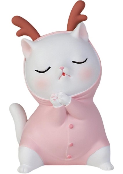 Sevimli Kedi Heykelcik Dekor Heykel Cupcake Yavru Kedi Heykeli Ofis Kapalı Pembe 8X9X13 cm (Yurt Dışından) fiyatları