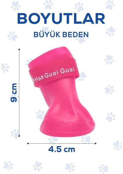 Silikon Su Geçirmez Kedi Köpek Ayakkabısı Kırmızı L Beden modelleri