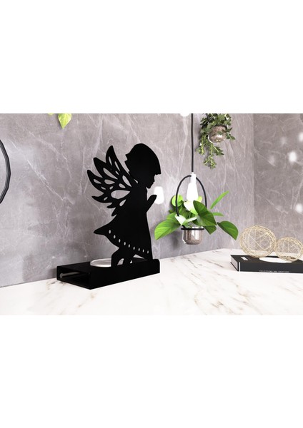 Yılbaşı Model-6 Tekli Metal Mumluk - Siyah fiyatları