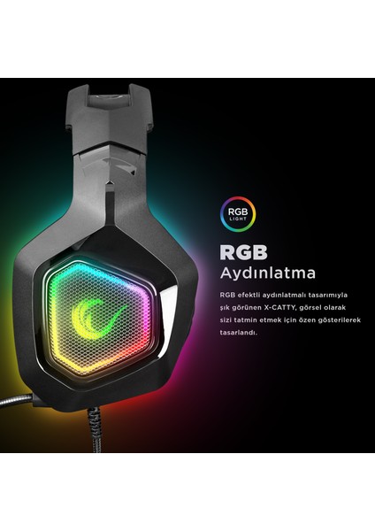 Rm-K8 Hawker Siyah USB 7.1 Version Rgb Ledli Gaming Oyuncu Mikrofonlu Kulaklık