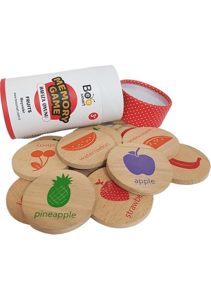 Memory Game Fruits - Ahşap Meyveler