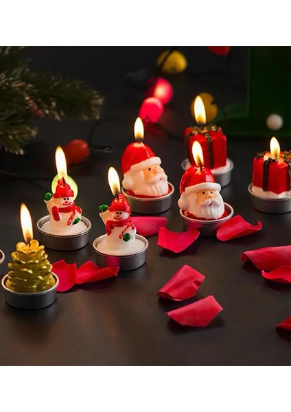 Yılbaşı Noel 4'lü Mum Seti Merry Christmas - 4 ADET MUM SETİ