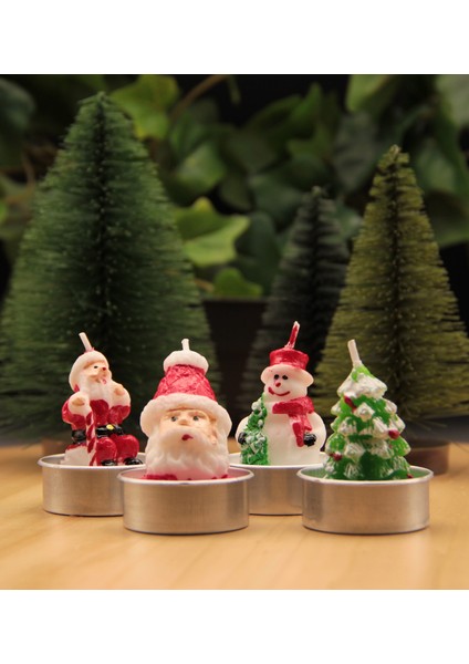 Yılbaşı Noel 4'lü Mum Seti Merry Christmas - 4 ADET MUM SETİ fiyatları