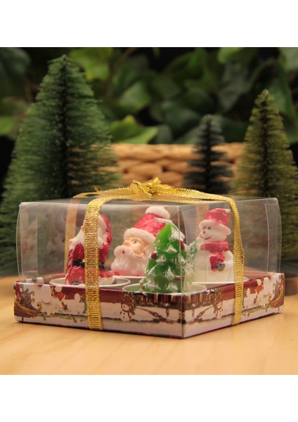Yılbaşı Noel 4'lü Mum Seti Merry Christmas - 4 ADET MUM SETİ fırsatları