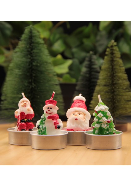 Yılbaşı Noel 4'lü Mum Seti Merry Christmas - 4 ADET MUM SETİ indirimleri