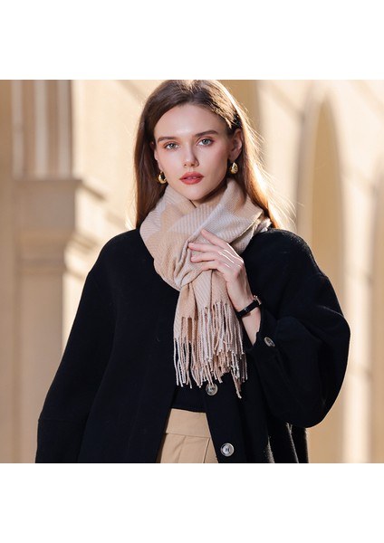 Eşarp Kadın Kış Yeni Çok Yönlü Kıdemli Uzun Suni Kaşmir Sıcak Kalınlaşmış Şal Duygusu (Yurt Dışından) modelleri