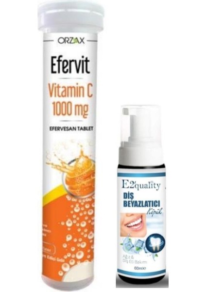 Ocean Orzax Efervit Vitamin C 1000mg 20 Tablet - Diş Beyazlatıcı Köpük