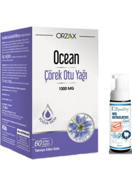 Ocean Çörek Otu Yağı 60 Kapsül - Diş Beyazlatıcı Köpük