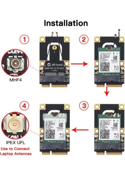 5088 Mini Pci-E Express To M.2 Wifi Wireless Bluetooth Çevirici