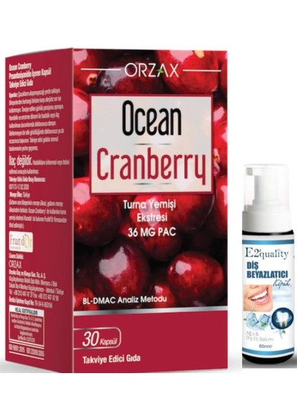Ocean Cranberry Turna Yemişi Ekstresi 30 Tablet Takviye Edici Gıda - Diş Beyazlatıcı Köpük