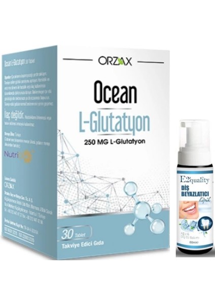 Ocean L-Glutathione 250 Mg 30 Tablet Takviye Edici Gıda - Diş Beyazlatıcı Köpük