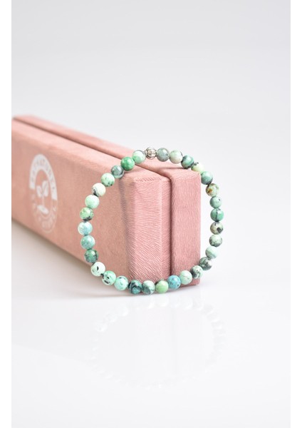 Sertifikalı Krizopras Doğal Taş Bileklik 6 mm