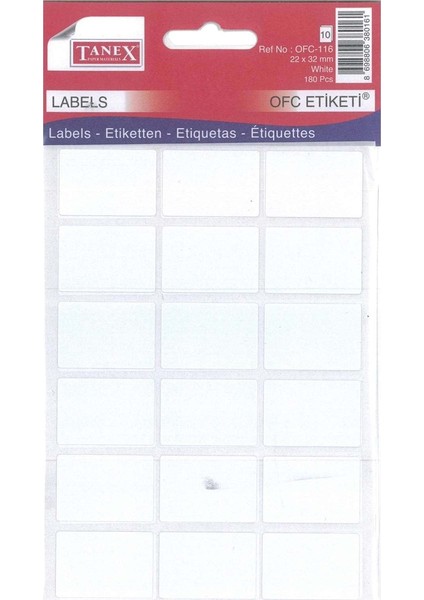 Ofis Etiket 10'lu Ofc-116 Beyaz